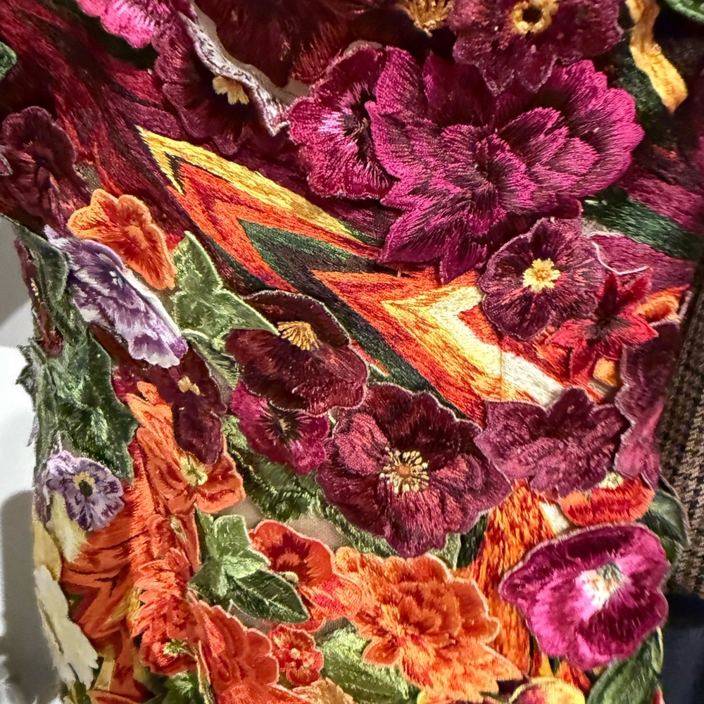 Oscar de la Renta Multicolor Strapless Dress - Picture 4 of 10
